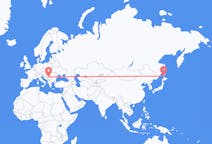 Flyg från Wakkanai, Japan till Belgrad, Japan