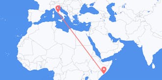 Flights from Somalia to Italy