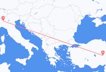 Flyreiser fra Milano, Italia til Kayseri, Tyrkia
