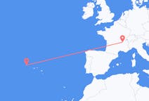 Flights from Flores Island, Portugal to Lyon, France