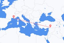 Flyreiser fra Gaziantep, Tyrkia til Marseille, Frankrike