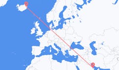 航班从巴林巴林岛市到埃伊尔斯塔济市，冰岛塞尔