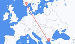 Flyreiser fra Kristiansand, Norge til Lemnos, Hellas