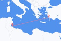 出发地 突尼斯出发地 杰尔巴岛目的地 土耳其哈利卡那索斯的航班