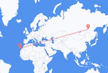 Flights from Neryungri, Russia to Tenerife, Spain