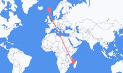 Flyg från Morondava, Madagaskar till Lerwick, Skottland