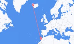 航班从摩洛哥阿加迪尔市到雷克雅维克市，冰岛塞尔
