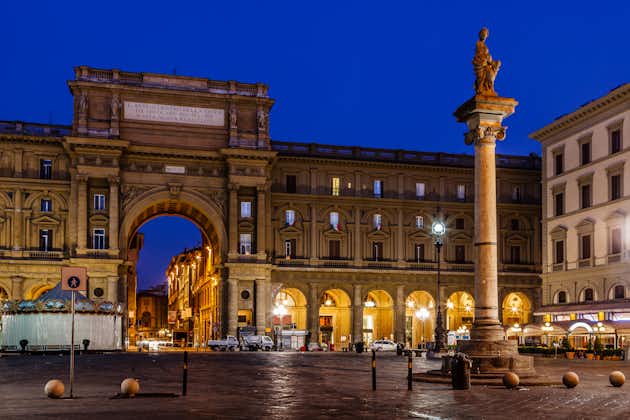 photo of view The Column of Abundance in the Piazza della Repubblica in the Morning, Florence, Italy