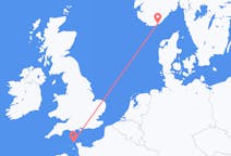 Vluchten van Alderney naar Kristiansand