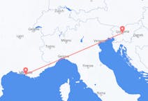 Flyreiser fra Ljubljana, Slovenia til Marseille, Frankrike
