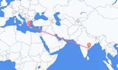 인도 라자문드리에서 출발해 그리스 키테라에게(으)로 가는 항공편