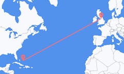 Flights from San Salvador Island, the Bahamas to Leeds, the United Kingdom
