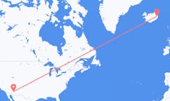 Fly fra byen Phoenix, USA til byen Egilsstaðir, Island
