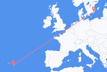 Vols depuis la ville de Ponta Delgada vers la ville de Kalmar