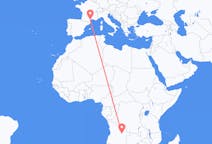 Flyg från Luena, Angola till Aspiran, Frankrike