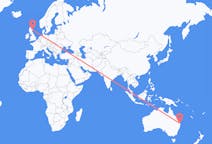 Vluchten van Brisbane, Australië naar Aberdeen, Schotland