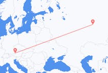 Fly fra Izjevsk til Salzburg