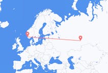 Flyrejser fra Jekaterinburg, Rusland til Stavanger, Norge