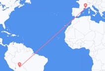 Flyreiser fra Trinidad, Bolivia til Marseille, Frankrike