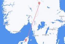 Lennot Rörbäcksnäsistä, Ruotsi Aalborgiin, Tanska