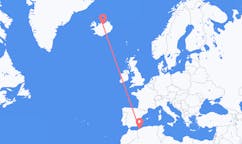 航班从阿尔及利亚瓦赫兰市到阿克雷里市，冰岛塞尔