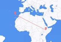 Flyreiser fra Goba, Etiopia til Vila Baleira, Portugal
