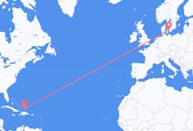 来自特克斯和凯科斯群岛出发地 科伯恩镇目的地 丹麦哥本哈根的航班