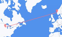 Flyreiser fra La Crosse, USA til Bergen, Norge