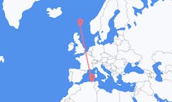 Flyg från Konstantin, Algeriet till Shetlandsöarna, Skottland