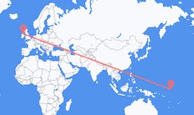 Flyrejser fra Kiribati til Nordirland