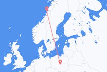 Fly fra Sandnessjøen til Łódź