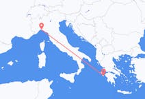Vols depuis la ville de Île de Zante vers la ville de Gênes