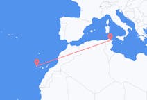 Vluchten van Tunis, Tunesië naar La Palma (ort i Mexiko, Guanajuato, Salamanca), Spanje