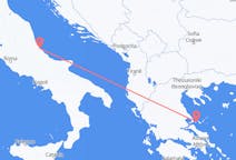 イタリアのペスカーラからから、ギリシャのスキアトス島までのフライト