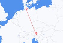 Flyreiser fra Klagenfurt, Østerrike til Hamburg, Tyskland