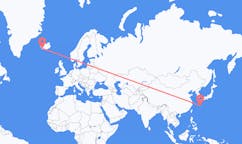 Fly fra byen Amami, Japan til byen Reykjavik, Island