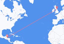 Flights from Placencia, Belize to Durham, England, the United Kingdom