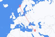 Flyreiser fra Arar, Saudi-Arabia til Trondheim, Norge