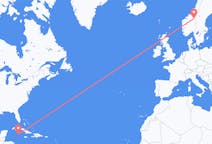 ケイマン諸島のグランドケイマンからから、ノルウェーのロロスまでのフライト