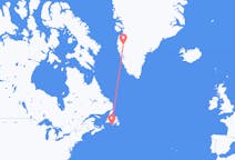 เที่ยวบิน จาก Saint-Pierre, แซงปีแยร์และมีเกอลง ไปยัง Kangerlussuaq, กรีนแลนด์