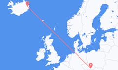 航班从捷克布尔诺市到埃伊尔斯塔济市，冰岛塞尔