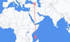 Flyreiser fra Mamoudzou, Frankrike til Van, Tyrkia