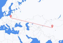 Flyg från Dunhuang, Kina till Warszawa, Polen