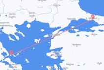 スキアトス島からイスタンブール行きのフライト