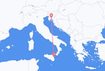 Flights from Rijeka, Croatia to Catania, Italy