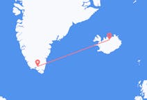 Flyreiser fra Narsarsuaq, Grønland til Akureyri, Island