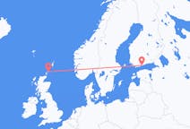 Fly fra Sanday, Orkney til Helsinki