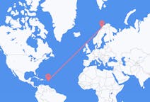 Vluchten van Antigua, Antigua en Barbuda naar Bardufoss, Noorwegen