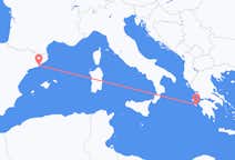 出发地 希腊出发地 扎金索斯島目的地 西班牙巴塞罗那的航班