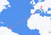 Flyg från Paramaribo, Surinam till Rijeka, Kroatien